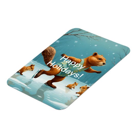 Eichhörnchen auf Eis Magnet (Linke Seite)