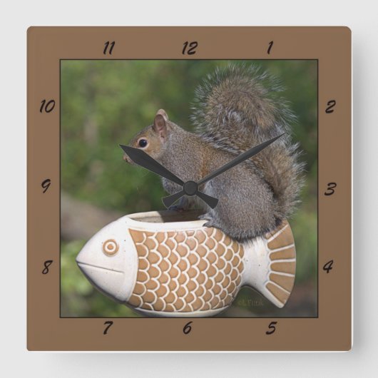Eichhörnchen auf Fischen - Uhr (Vorderseite)
