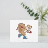 Eichhörnchen auf Ice-Skaten mit Ice-Skaten Postkarte (Stehend Vorderseite)