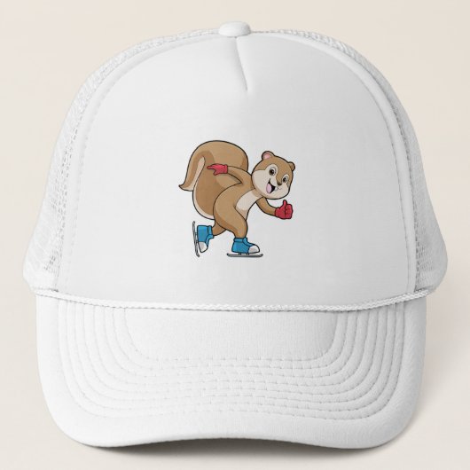 Eichhörnchen auf Ice-Skaten mit Ice-Skaten Truckerkappe (Vorderseite)