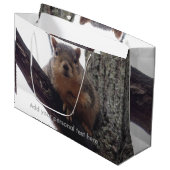 Eichhörnchen auf Ihre Geschenktüte schauen (Vorderseite Schrägansicht)