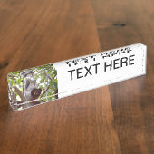 Eichhörnchen auf Klotz-süßem Tier c Namensplakette (Seite)