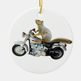 Eichhörnchen auf Motorrad Keramik Ornament