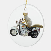 Eichhörnchen auf Motorrad Keramik Ornament (Links)