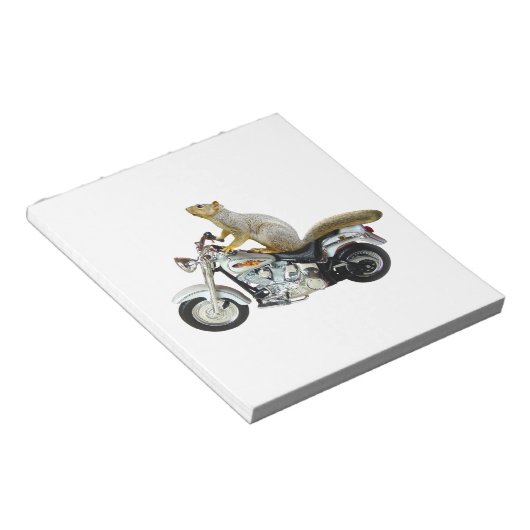 Eichhörnchen auf Motorrädern Notizblock (angewinkelt)