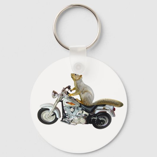 Eichhörnchen auf Motorrädern Schlüsselanhänger (Vorderseite)