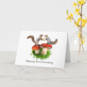 Eichhörnchen auf Pilzkarten zum Jubiläum Karte (Gelbe Blume)