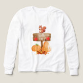 Eichhörnchen auf Schild mit Kürbis und Blätter (Design Vorderseite)