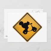 Eichhörnchen auf Scooter Postkarte (Vorne/Hinten)