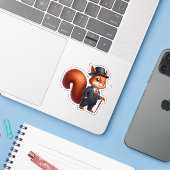 Eichhörnchen Aufkleber (Laptop mit iPhone)