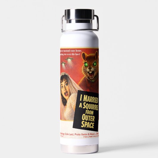 Eichhörnchen aus dem Weltraum Trinkflasche (Rückseite)