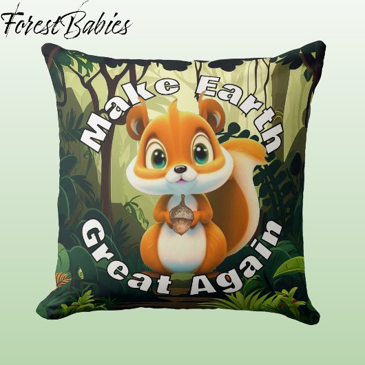 Eichhörnchen aus Holz machen Erde wieder groß Kissen