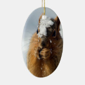 Eichhörnchen aus Schnee Keramik Ornament (Rechts)