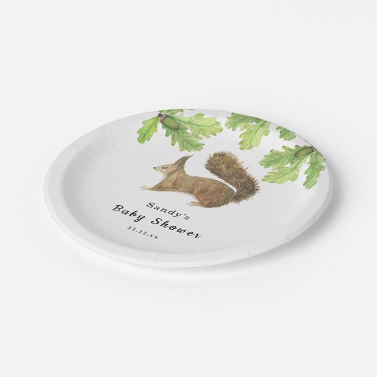 Eichhörnchen - Babydusche Pappteller (Schrägansicht)