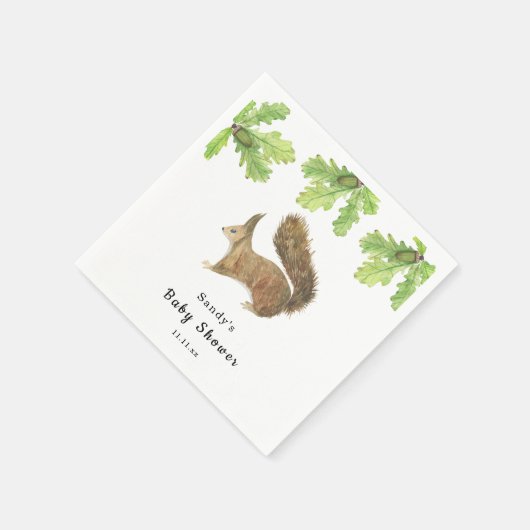 Eichhörnchen - Babydusche Serviette (Ecke)