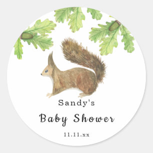 Eichhörnchen - Babyparty Runder Aufkleber