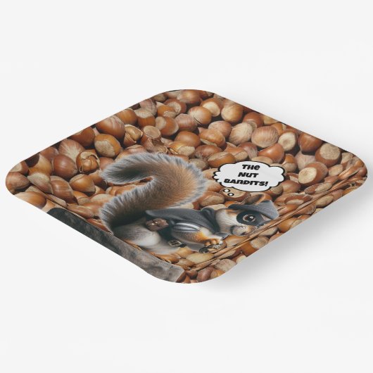 Eichhörnchen Bandit Funny Eichhörnchen Papierplatt Pappteller (Gewinkelt)
