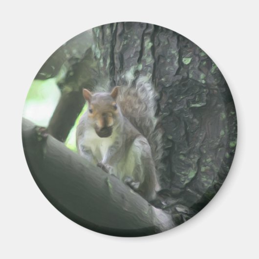 Eichhörnchen Baum-im Tierkunst-Magneten Magnet (Vorne)