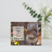 Eichhörnchen Beginnt Erntedank Feiertagskarte (Stehend Vorderseite)