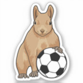 Eichhörnchen beim Fußball-Sport Aufkleber (Vorderseite)