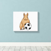 Eichhörnchen beim Fußball-Sport Leinwanddruck (Insitu (Holzboden))