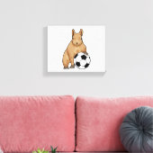 Eichhörnchen beim Fußball-Sport Leinwanddruck (Insitu (Wohnzimmer))