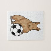 Eichhörnchen beim Fußball-Sport Puzzle (Horizontal)