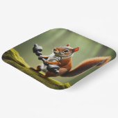 Eichhörnchen beim Gewichtheben Pappteller (Gewinkelt)