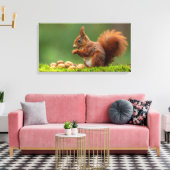 Eichhörnchen beim Nussessen Leinwanddruck (Insitu (Wohnzimmer))