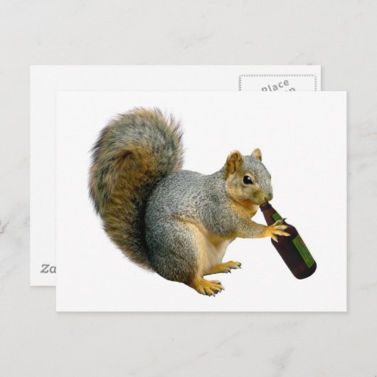 Eichhörnchen Biere Postkarte (Vorne/Hinten)