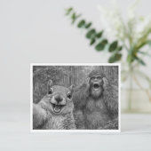 Eichhörnchen Bigfoot Selfie Feiertagspostkarte (Stehend Vorderseite)