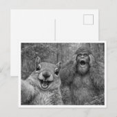 Eichhörnchen Bigfoot Selfie Feiertagspostkarte (Vorne/Hinten)