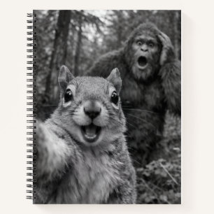 Eichhörnchen Bigfoot Überraschtes Selfie Notizblock