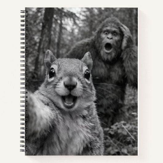 Eichhörnchen Bigfoot Überraschtes Selfie Notizblock (Vorderseite)