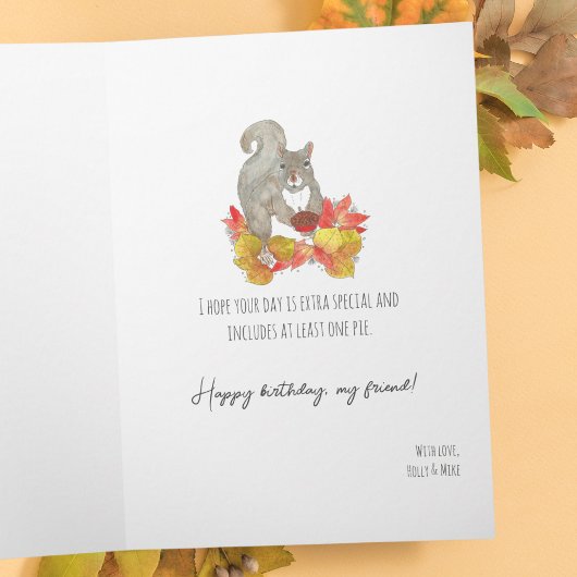 Eichhörnchen Birthday Pie Karte