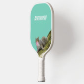 Eichhörnchen bläst Bubblegum Blase Animal Foto Pickleball Schläger (Links)