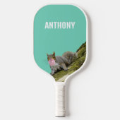 Eichhörnchen bläst Bubblegum Blase Animal Foto Pickleball Schläger (Vorderseite)