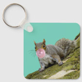 Eichhörnchen bläst Bubblegum Blase Animal Foto Schlüsselanhänger (Vorderseite)