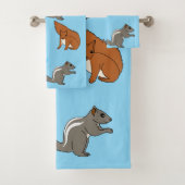 Eichhörnchen Blau Badhandtuch Set (Insitu)
