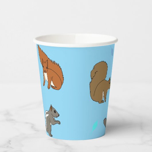 Eichhörnchen Blau Pappbecher (Links)