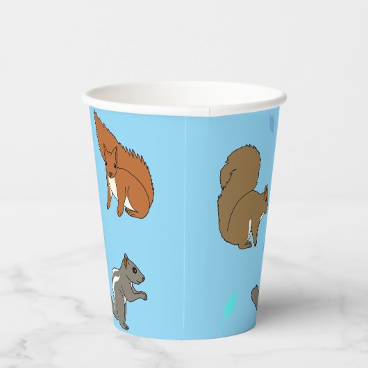 Eichhörnchen Blau Pappbecher (Rechts)