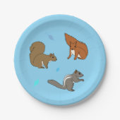 Eichhörnchen Blau Pappteller (Vorderseite)