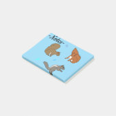 Eichhörnchen Blau Post-it Klebezettel (angewinkelt)