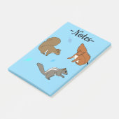 Eichhörnchen Blau Post-it Klebezettel (angewinkelt)