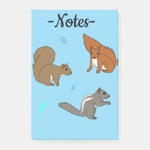 Eichhörnchen Blau Post-it Klebezettel