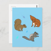 Eichhörnchen Blau Postkarte (Vorne/Hinten)