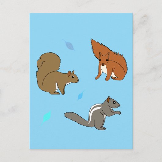 Eichhörnchen Blau Postkarte (Vorderseite)