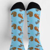 Eichhörnchen Blau Socken (Oben)