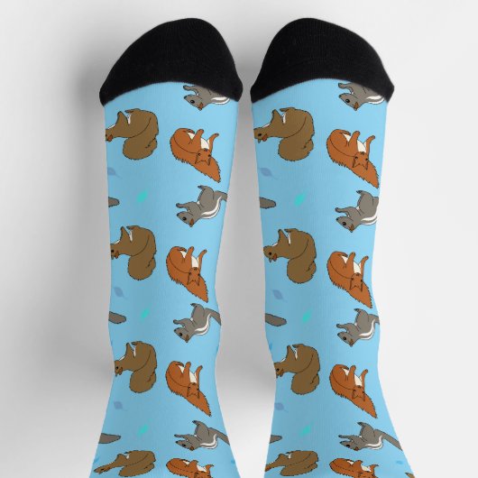 Eichhörnchen Blau Socken (Oben)