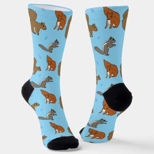 Eichhörnchen Blau Socken (Gewinkelt)